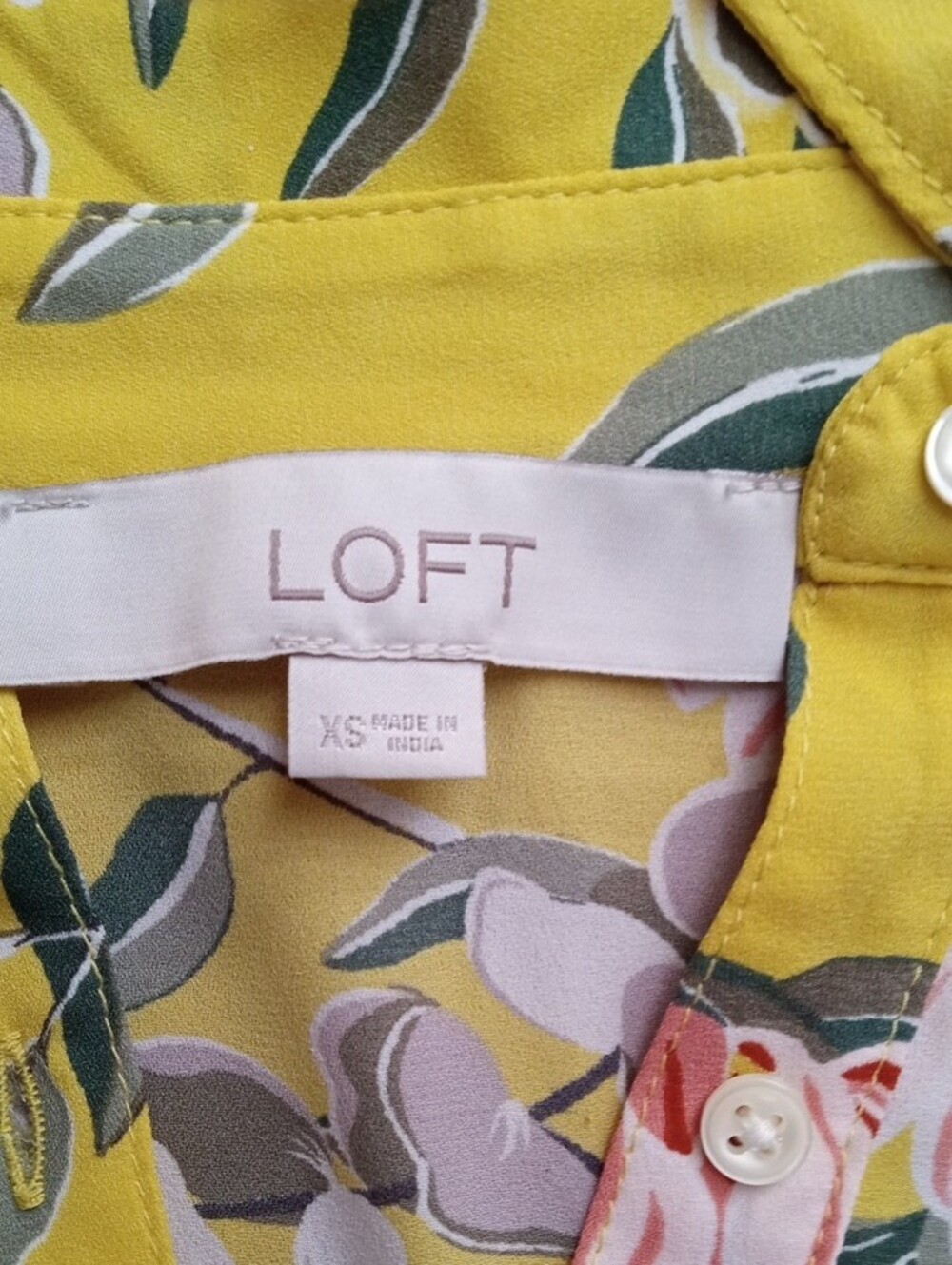 LOFT Yellow Floral Tie-Front Sleeveless Camisole - Picture 5 of 7